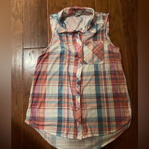 Passport Multicolor Plaid Sleeveless Shirt